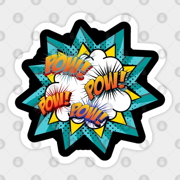 Pow Pow Retro Comic Sticker by FullOnNostalgia